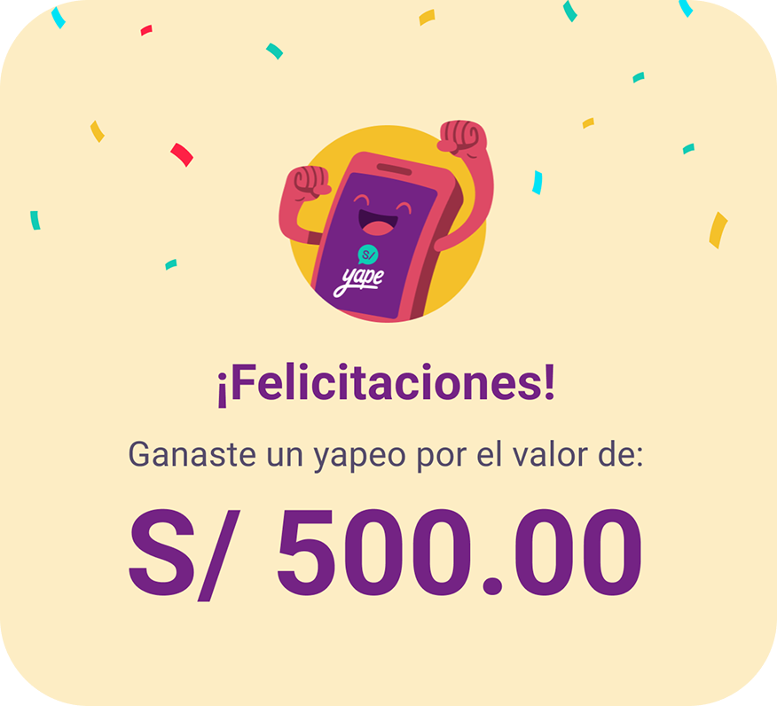 Premio ganado en Yape