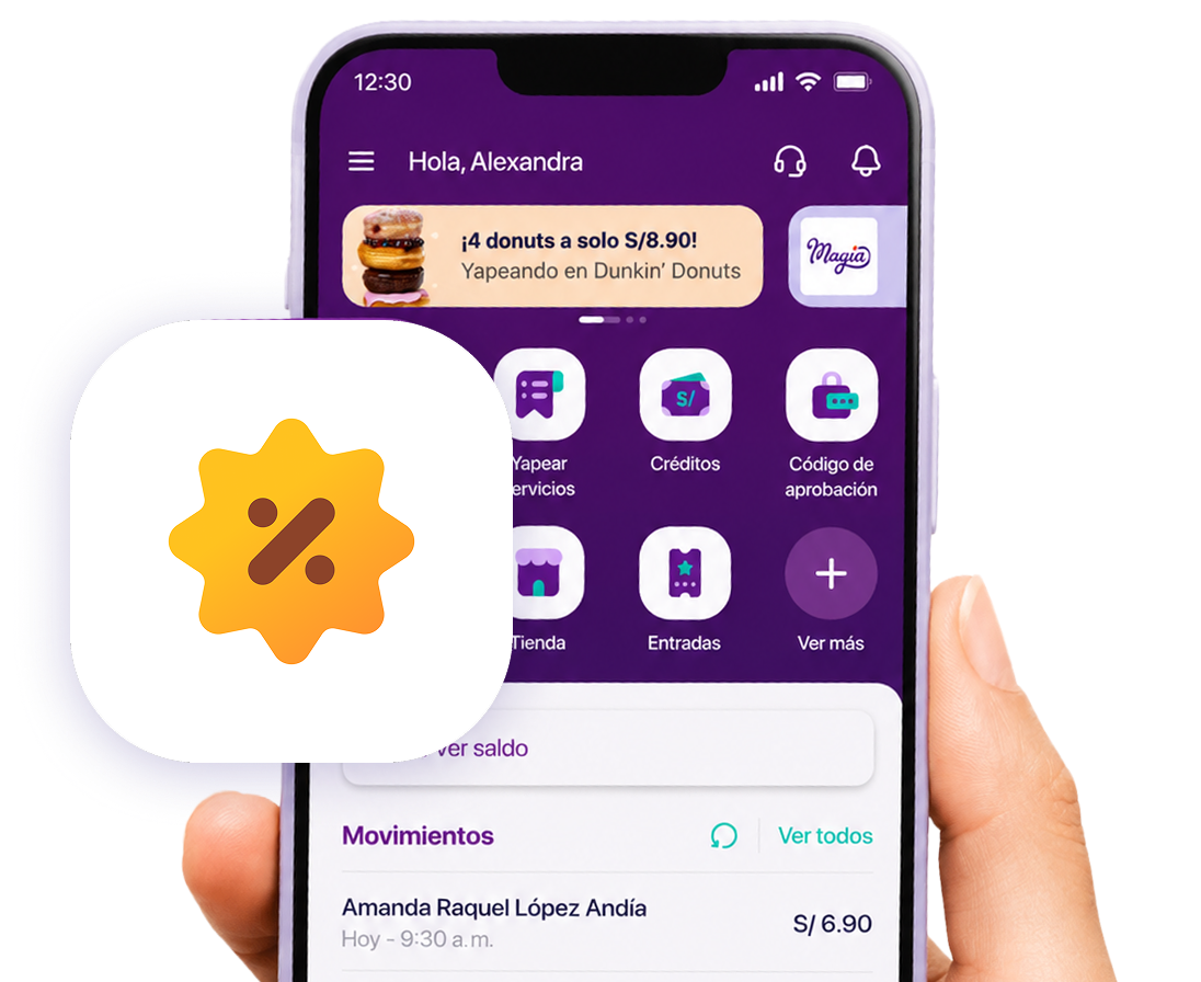 Sección promos en la app de Yape